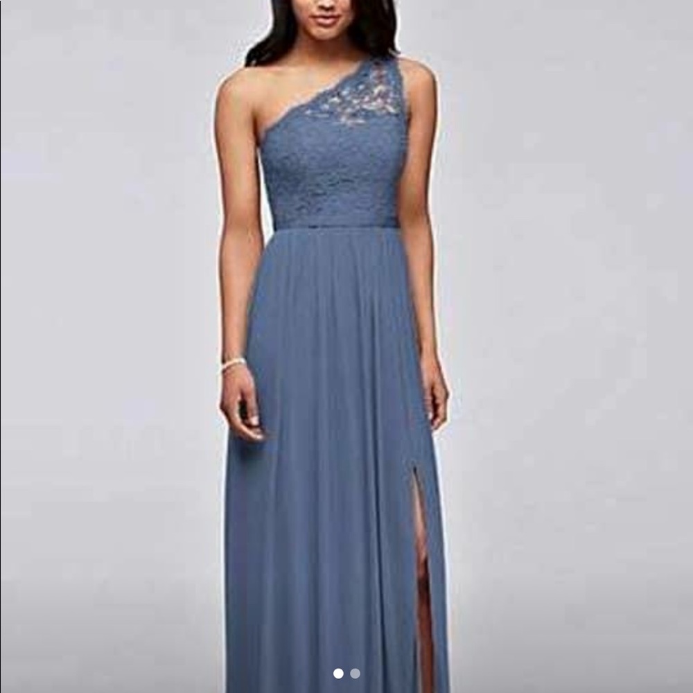 Steel Blue David’s Bridal Bridesmaid Dress